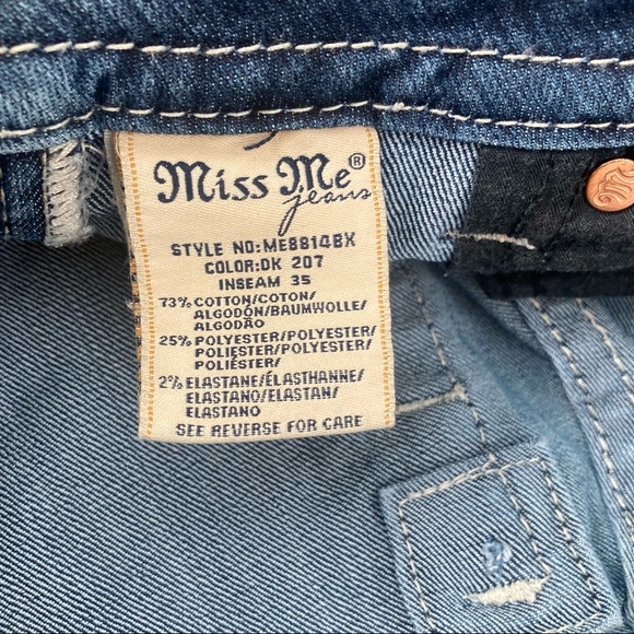 Miss Me Distressed Denim Bootcut Embellished Jeans - Picture 6 of 13